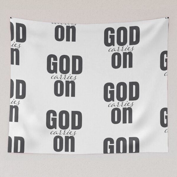 Item preview, God Carries On – Christian Faith Typography T-Shirt Design designed and sold by CrossCrafted.