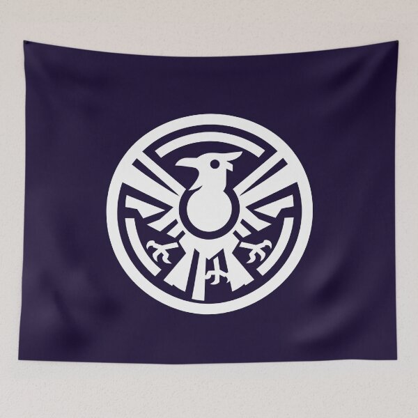 Item preview, Letter Y Monogram - Yatagarasu Crow Samurai Crest (White on Dark) designed and sold by ZenCircle.