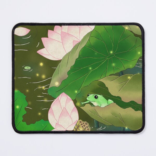 Item preview, Whispering Fireflies, Golden Night on the Lotus Pond designed and sold by QamarART Paintings.