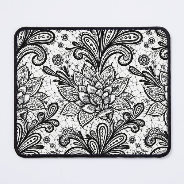 Item preview, Black & White Floral Paisley Lace Pattern designed and sold by Kaleidoscope Print.