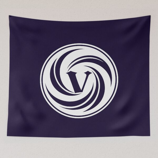 Item preview, Letter V Monogram - Vortex Samurai Crest (White on Dark) designed and sold by ZenCircle.