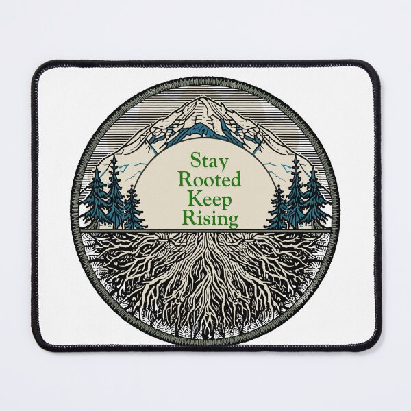 Item preview, Stay Rooted Keep Rising - Vintage Mountain & Tree Roots Nature Graphic designed and sold by Jira-Indejang.