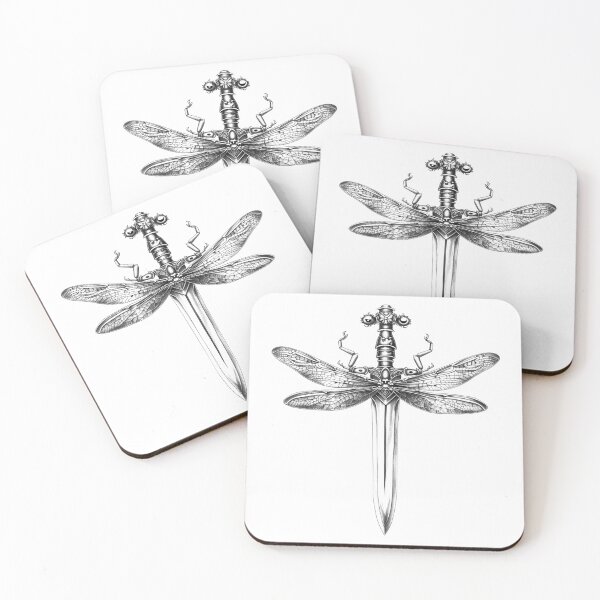 Item preview, Dragonfly Sword – Dark Gothic Fantasy Insect Blade Illustration designed and sold by inkoutninja.