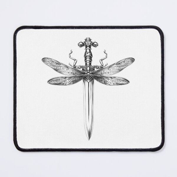 Item preview, Dragonfly Sword – Dark Gothic Fantasy Insect Blade Illustration designed and sold by inkoutninja.
