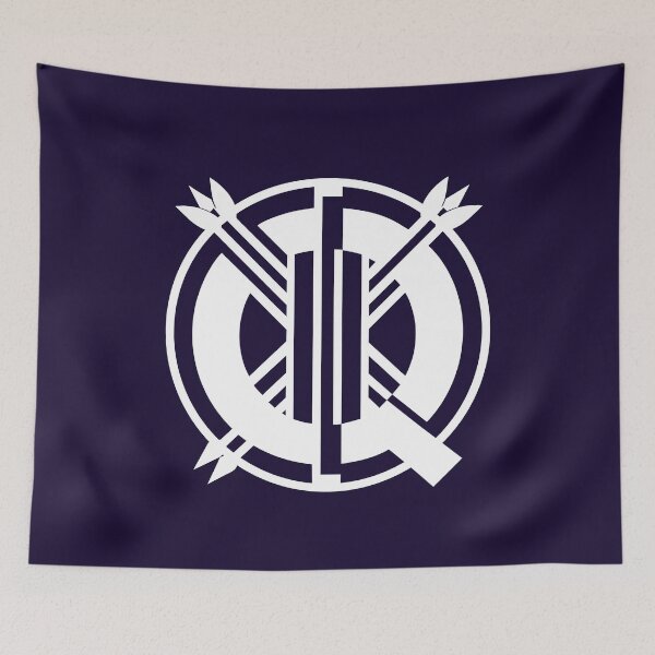 Item preview, Letter Q Monogram - Quiver Samurai Crest (White on Dark) designed and sold by ZenCircle.