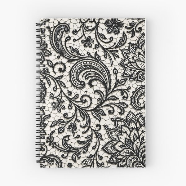 Item preview, Black Lace Floral Filigree Seamless Pattern designed and sold by Kaleidoscope Print.