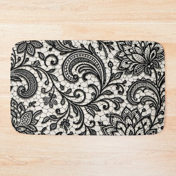 Item preview, Black Lace Floral Filigree Seamless Pattern designed and sold by Kaleidoscope Print.