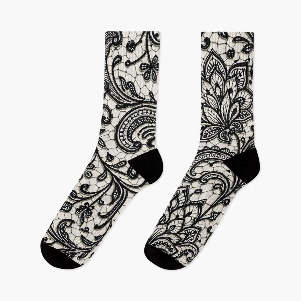 Item preview, Black Lace Floral Filigree Seamless Pattern designed and sold by Kaleidoscope Print.
