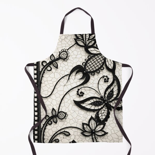 Item preview, Black Lace Butterfly & Floral Appliqué Pattern designed and sold by Kaleidoscope Print.