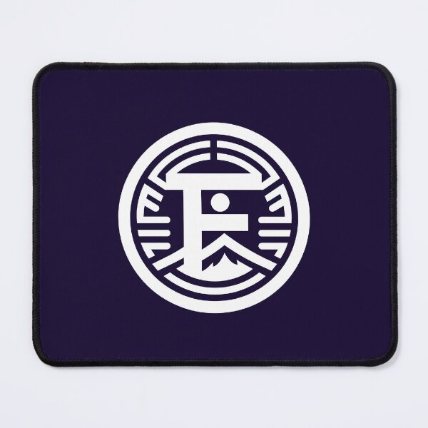 Item preview, Letter F Monogram - Mt. Fuji Samurai Crest (White on Dark) designed and sold by ZenCircle.