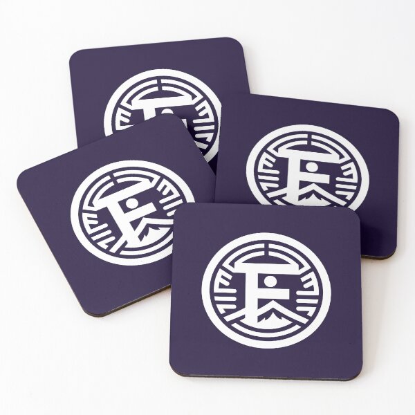 Item preview, Letter F Monogram - Mt. Fuji Samurai Crest (White on Dark) designed and sold by ZenCircle.