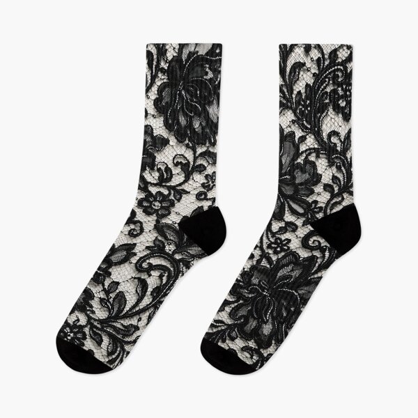 Item preview, Elegant Black Chantilly Lace Floral Pattern designed and sold by Kaleidoscope Print.