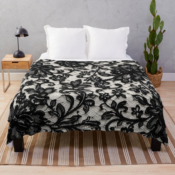 Item preview, Elegant Black Chantilly Lace Floral Pattern designed and sold by Kaleidoscope Print.