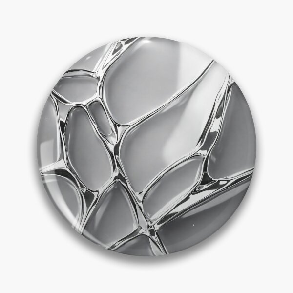 Item preview, Liquid Chrome Mosaic — Silver Abstract Cells designed and sold by Kaleidoscope Print.