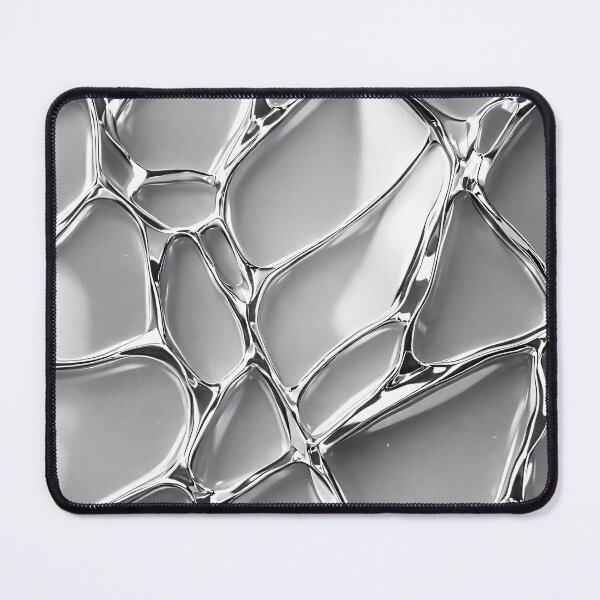 Item preview, Liquid Chrome Mosaic — Silver Abstract Cells designed and sold by Kaleidoscope Print.