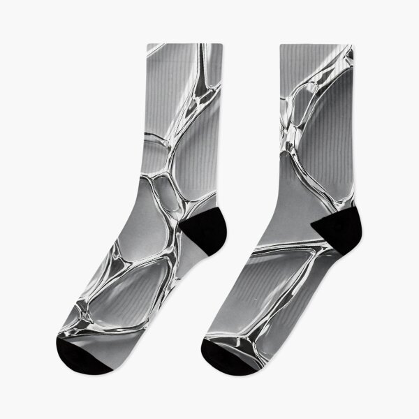 Item preview, Liquid Chrome Mosaic — Silver Abstract Cells designed and sold by Kaleidoscope Print.