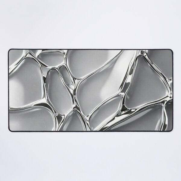 Item preview, Liquid Chrome Mosaic — Silver Abstract Cells designed and sold by Kaleidoscope Print.