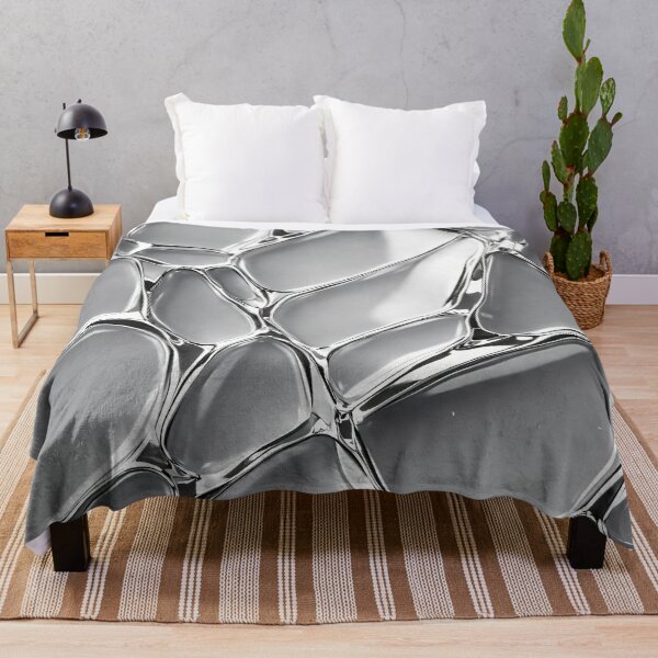 Item preview, Liquid Chrome Mosaic — Silver Abstract Cells designed and sold by Kaleidoscope Print.