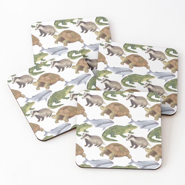 Item preview, Watercolor painted ocan reptile animals themed designed and sold by SILVERAPPLE.