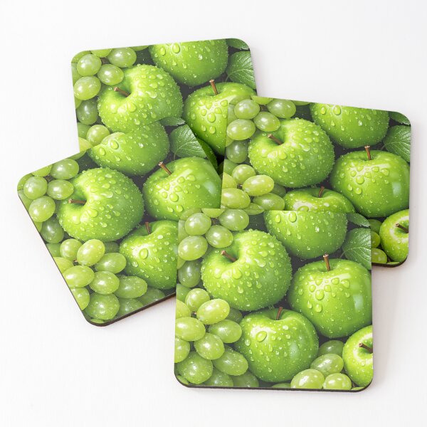 Item preview, Fresh Green Apples & Grapes — Juicy Dew Drops designed and sold by Kaleidoscope Print.