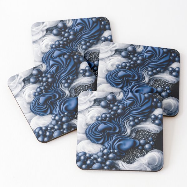 Item preview, Midnight Blue Satin & Silver Mist — Abstract Luxury Texture designed and sold by Kaleidoscope Print.