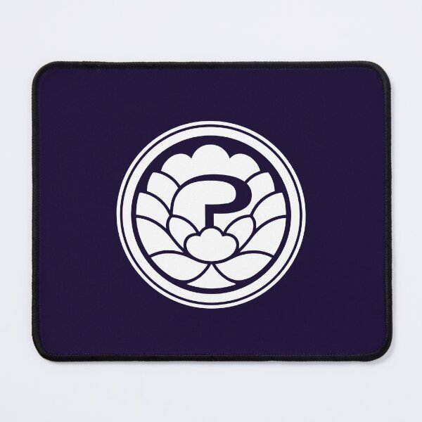 Item preview, Letter P Monogram - Peony Samurai Crest (White on Dark) designed and sold by ZenCircle.