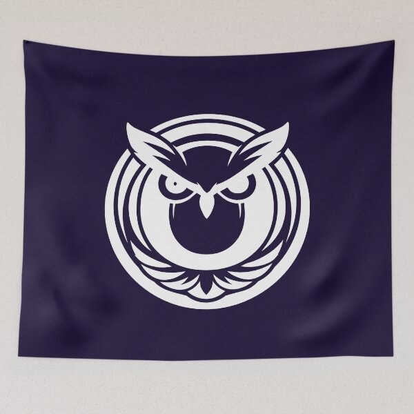 Item preview, Letter O Monogram - Owl Samurai Crest (White on Dark) designed and sold by ZenCircle.