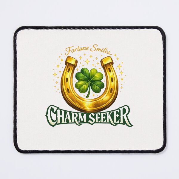 Item preview, Retro Irish Lucky Clover Horseshoe Charm Seeker designed and sold by Pawsome Quotes.