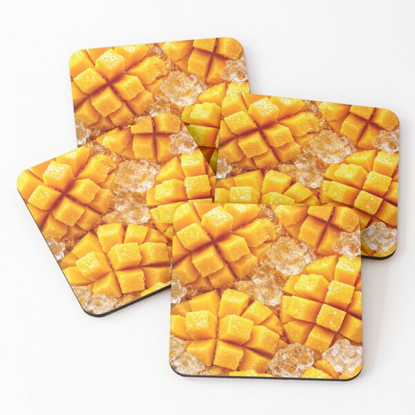 Item preview, Juicy Mango Cubes on Ice — Tropical Summer Pattern designed and sold by Kaleidoscope Print.