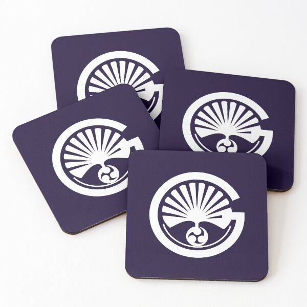 Item preview, Letter G Monogram - Ginkgo Samurai Crest (White on Dark) designed and sold by ZenCircle.