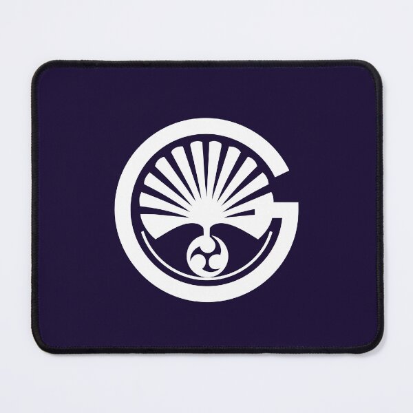 Item preview, Letter G Monogram - Ginkgo Samurai Crest (White on Dark) designed and sold by ZenCircle.