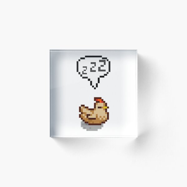 Stardew Valley: Sleeping White Chicken Acrylic Block
