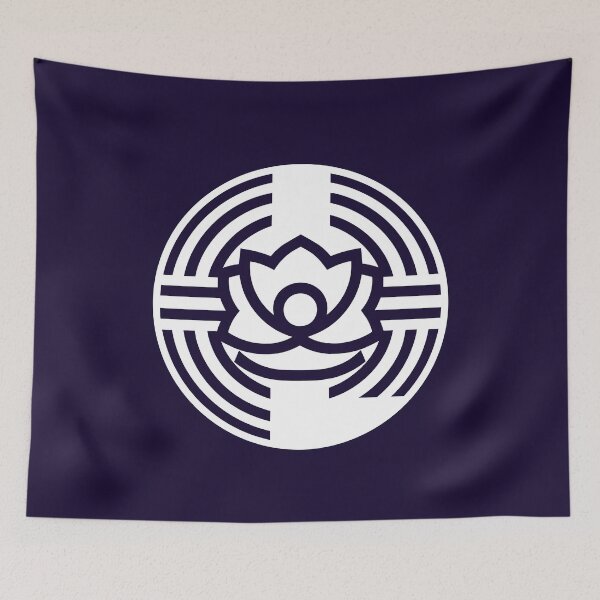 Item preview, Letter L Monogram - Lotus Samurai Crest (White on Dark) designed and sold by ZenCircle.