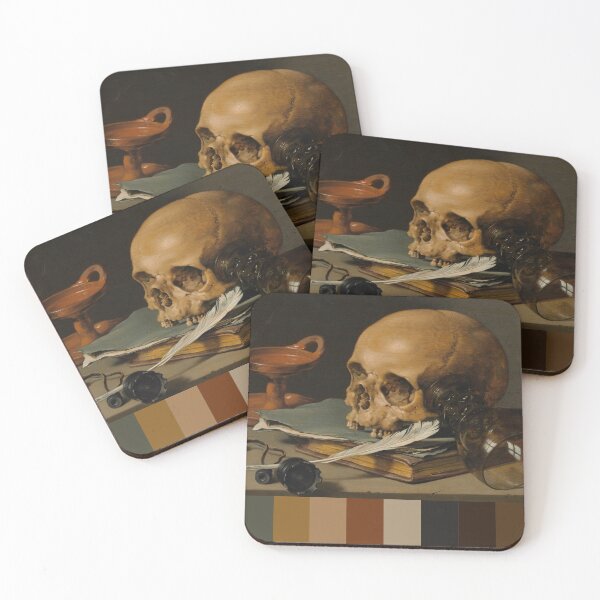 Item preview, Still Life with Skull and Quill (1628) by Pieter Claesz designed and sold by artisamalady.