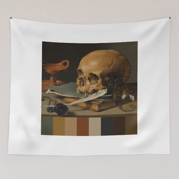 Item preview, Still Life with Skull and Quill (1628) by Pieter Claesz designed and sold by artisamalady.
