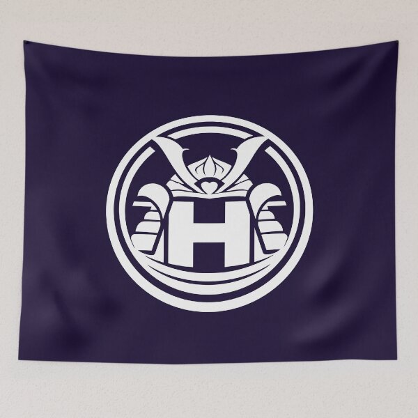 Item preview, Letter H Monogram - Helmet Samurai Crest (White on Dark) designed and sold by ZenCircle.