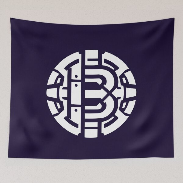 Item preview, Letter B Monogram - Bamboo Samurai Crest (White on Dark) designed and sold by ZenCircle.
