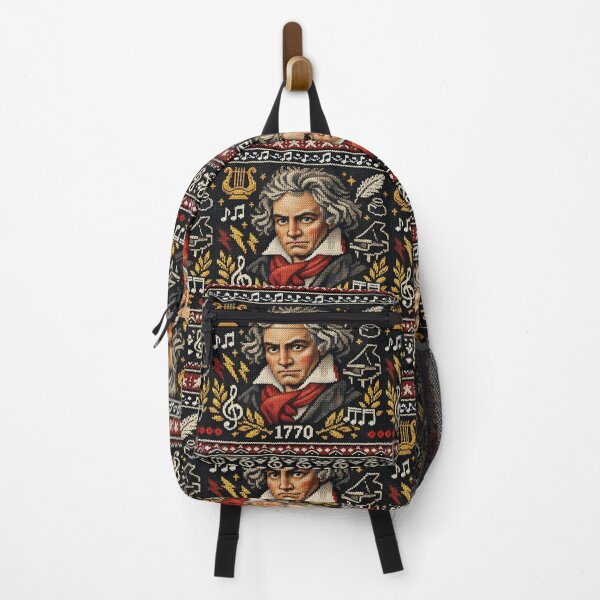 Item preview, Beethoven portrait in a musical knitting pattern design designed and sold by Mauswohn.
