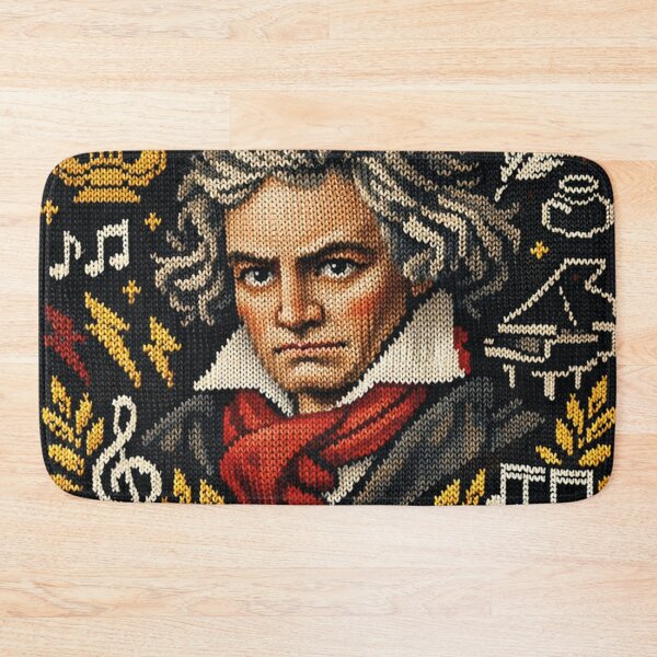 Item preview, Beethoven portrait in a musical knitting pattern design designed and sold by Mauswohn.