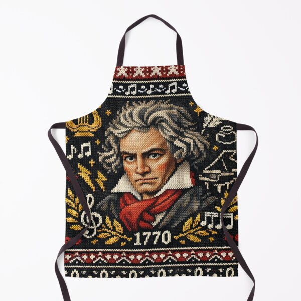 Item preview, Beethoven portrait in a musical knitting pattern design designed and sold by Mauswohn.