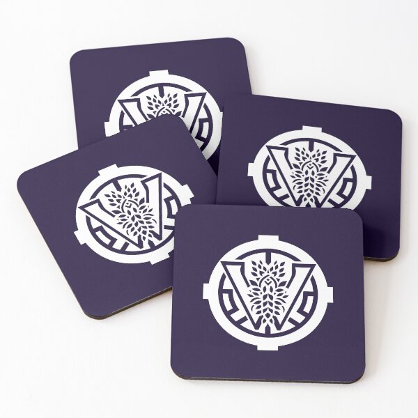 Item preview, Letter W Monogram - Wisteria Samurai Crest (White on Dark) designed and sold by ZenCircle.