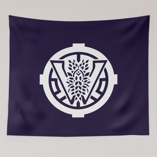 Item preview, Letter W Monogram - Wisteria Samurai Crest (White on Dark) designed and sold by ZenCircle.