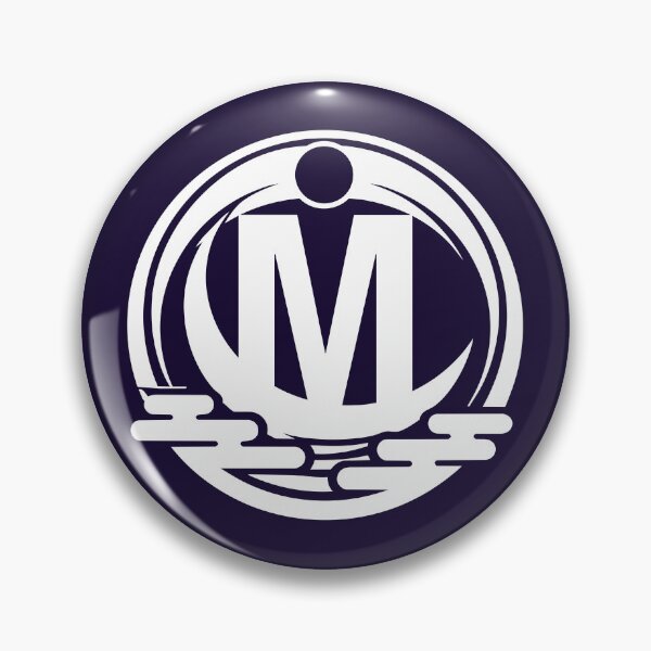 Item preview, Letter M Monogram - Moon Samurai Crest (White on Dark) designed and sold by ZenCircle.