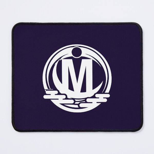 Item preview, Letter M Monogram - Moon Samurai Crest (White on Dark) designed and sold by ZenCircle.