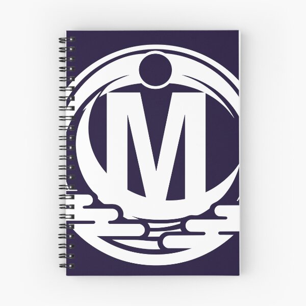 Item preview, Letter M Monogram - Moon Samurai Crest (White on Dark) designed and sold by ZenCircle.