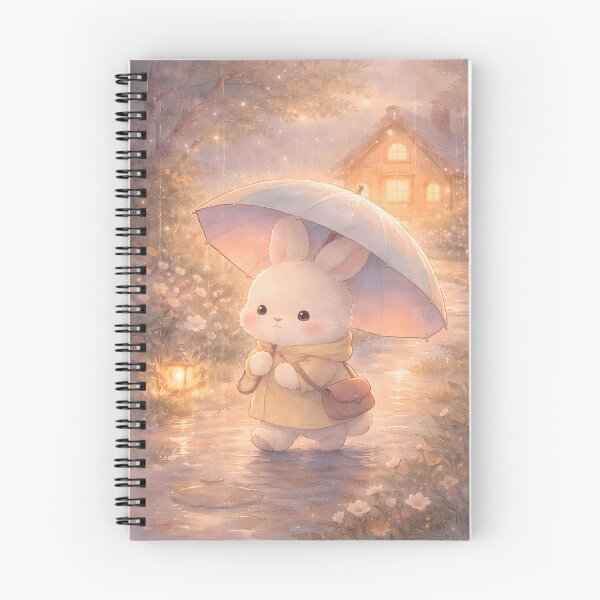 Item preview, Cozy Bunny Rainy Walk Home Sticker designed and sold by Elloracomplex.