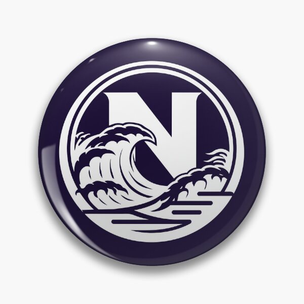 Item preview, Letter N Monogram - Great Wave Ukiyo-e Crest  (White on Dark) designed and sold by ZenCircle.