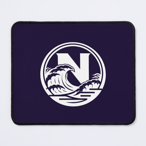 Item preview, Letter N Monogram - Great Wave Ukiyo-e Crest (White on Dark) designed and sold by ZenCircle.