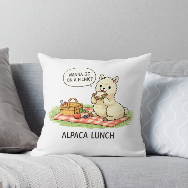 Item preview, Alpaca Lunch – Cute Picnic Pun Sticker designed and sold by SONandMOONcreationsAU.