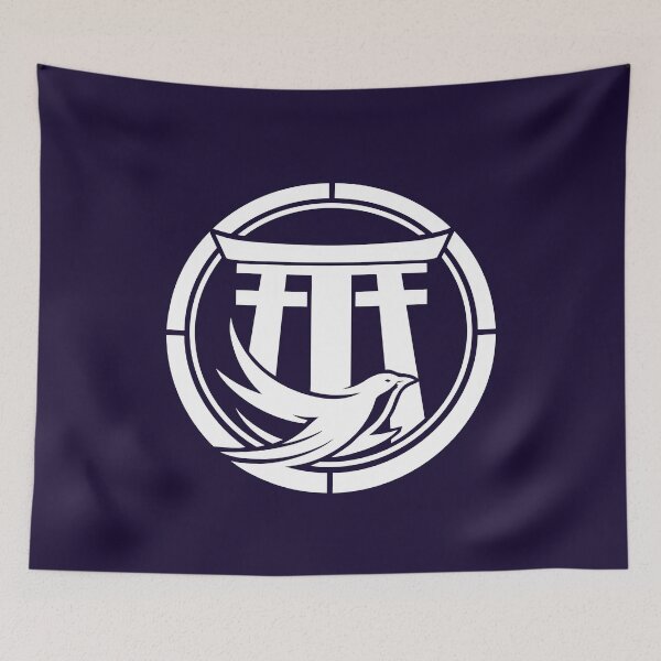 Item preview, Letter T Monogram - Torii Gate Samurai Crest (White on Dark) designed and sold by ZenCircle.